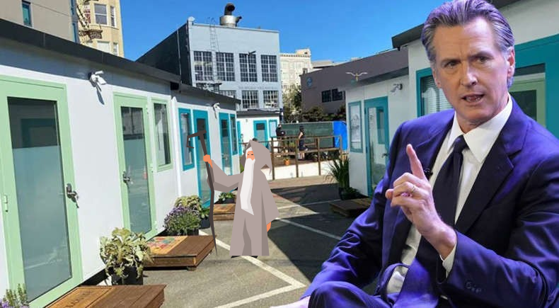 Tiny houses with wizard and villain